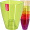 KADAX Flowerpot, Slim Orchid Pot, semplice fioriera, secchio di fiori per orchidea, erba da ragazzo, margherita, roba per cucina e soggiorno (⌀ 12 cm, angolo, verde)