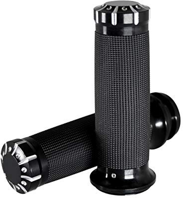 HDBUBALUS 2,5 cm elektronische Gasgriffe, schwarz, Lenkergriffe für Harley Touring Trike Softail