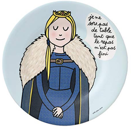 Petit Jour Paris Assiette à Dessert Princesse Je ne Sors pas de Table Parfaite pour le Dessert! PC960P Multicouleur, 1 Pièce