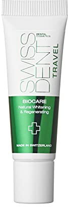 SWISSDENT BIOCARE ZAHNPASTA, 10 ml Reisegröße natürlich aufhellende Whitening Zahnpasta, stärkt die Zahnoberfläche & schützt vor Empfindlichkeit