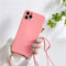 Rokmym Coque de Protection en Silicone pour iPhone 12 Mini avec Cordon de Protection pour iPhone 12 Mini Rose