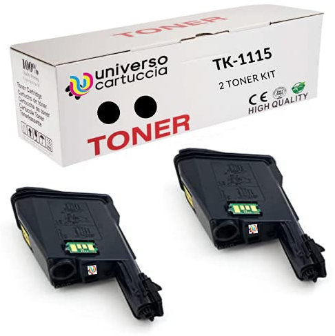 Kyocera TK-1115 Schwarz Original 1T02M50NL1 Kompatibel für ECOSYS FS-1041, FS-1220MFP, FS-1320MFP (2 TK115)