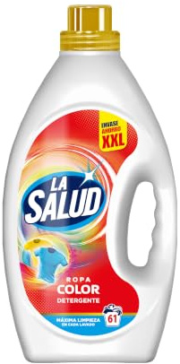 La Salud Detergente Ropa Color 4L | Hasta 61 Lavados | Detergente Líquido para Prendas de Color | Gel para Lavadora | Envase Ahorro XXL