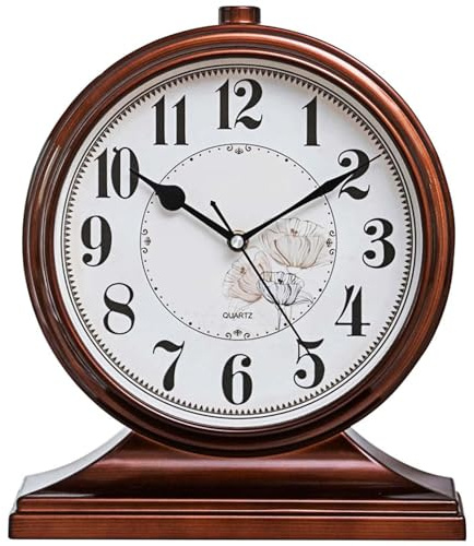 Desk Clock for Mantel Table Decor,Silent Battery Operated for Fireplace 12