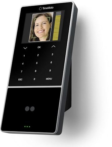 TimeMoto TM-838 SC Cloud-basiertes Zeiterfassungsgerät, Gesichtserkennung, kombinierbar mit kontaktlosen Zugangskarten, RFID Badge/Schlüsselanhänger, PIN, 2.000 Benutzer, Arbeitszeitberichte, Wi-Fi
