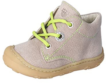 PEPINO Ricosta Mädchen und Jungen Stiefel Cory,Kinder Boots,WMS:Mittel,lose Einlage,terracare,nachhaltig,kies/Neongelb (660),21 EU