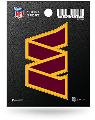 Rico Industries NFL Washington Commanders kurzer Sport-Aufkleber, 9,5 x 12,1 cm, gestanztes Team-Logo, kurzer Sport-Aufkleber
