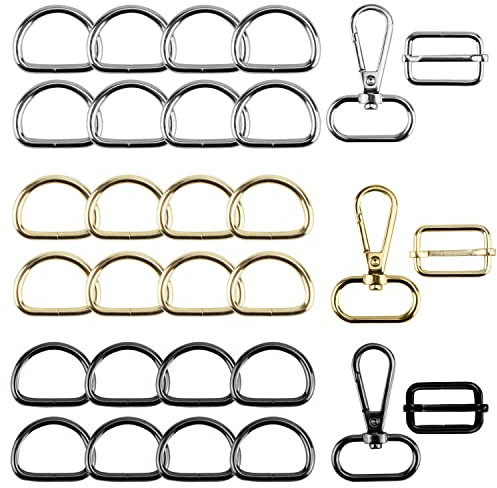 D Ring Karabinerhaken 30Stk Ringe Halbringe Metall 25mm Taschenzubehör Für DIY Handtasche, Geldbörse Hardware Schlüsselband Geldbörse Taschen Gurte Hundehalsbänder Und Nähprojekte