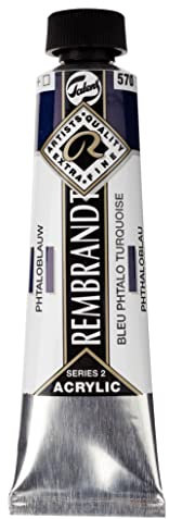 Rembrandt Tube de couleur acrylique bleu Phthalo 570 40 ml