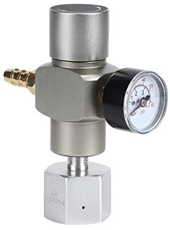 Zerone CO2-Fassladeregler, 2-in-1-Mini-CO2-Gasregler, Soda-Manometer mit Adapter 3/8 Zoll auf TR21.4 für