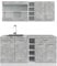 Vicco Singleküche R-Line, Küchenzeile Single, Beton/Weiß, 160 cm, AP Marmor
