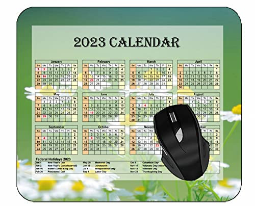 YENDOSTEEN Calendar 2025 Year Mouse Pad with Holidays,Flower Pestle Stamens Mouse Mat for Office Computers Laptop Men Women