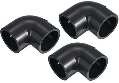 PATIKIL UPVC Pipe Fitting Elbow 40mm Socket, 3 Pack 90 Degree Adapter Connector, Gray