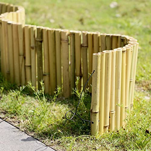 ZYFAB Naturel roulé Bambou clôture de Jardin, Bordure en Bambou clôture de Jardin décorative Panneau pour extérieur Balcon terrasse Bordure de Jardin Piscine,Natural,30 * 100CM