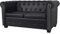 Keketa Chesterfield Sofa 2-Sitzer Sofagarnitur Couchgarnitur Sofa Couch für Wohnzimmer Sofa Wohnzimmer Lounge Rückenlehnensofa Kunstleder Schwarz