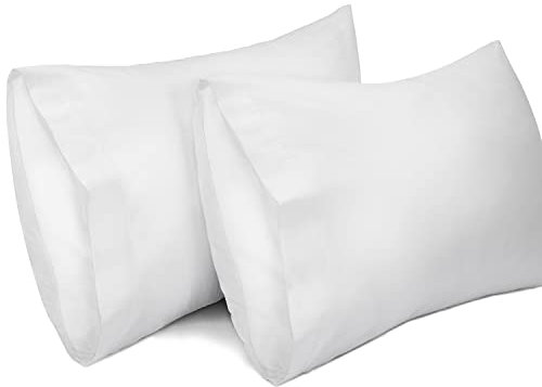 Lirex 2er Pack Kissenbezug 40 x 70 cm - 100% Baumwolle Kissenbezüge-Anthrazit-Kissenhülle-Hypoallergen, Oeko-TEX Zertifiziert, Weiß