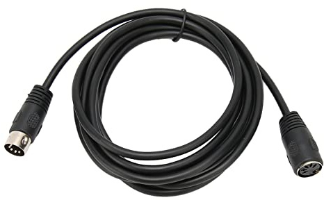 5-poliges MIDI-Verlängerungskabel, MIDI 5-poliger DIN-Stecker auf Buchse, Tastatur-Verlängerungskabel, 3 M Stabiles Adapterkabel für MIDI-Keyboards, Gitarren, Computer