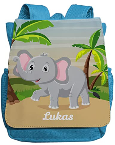 minimutz Kindergartenrucksack Jungen Mädchen mit Name | Personalisierter Rucksack Elefant für Kinder | Kleiner Freizeitrucksack Kinderrucksack Kita Kindergarten 2-5 Jahre