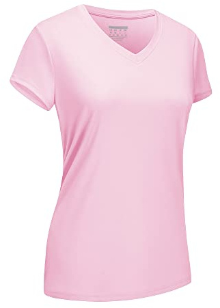 EKLENTSON Gym Tshirt Women Lightweight Gym Training Shirts Quick Dry Athletic Tops Summer T Shirt Light Pink,S