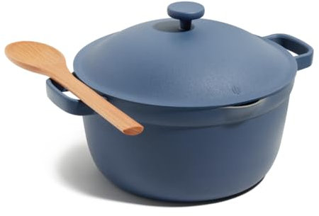 Our Place Perfect Pot - 5.2 L. Nonstick Ceramic Sauce Pan with Lid | Versatile Cookware for Stovetop and Oven | Steam, Bake, Braise, Roast | PTFE and PFOA-Free | Toxin-Free, Easy to Clean | Blue Salt