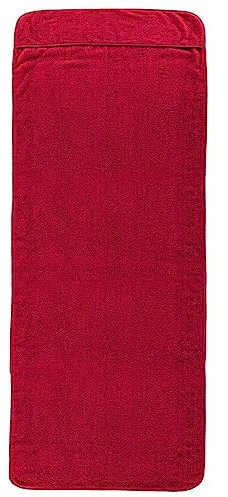 vidaXL Strandtücher 2 STK., Frottee Schonbezug für Gartenliege, Strandliegenauflage mit Kapuzenüberschlag, Handtuch Badetuch, Burgunder 75x200cm Stoff 400 GSM