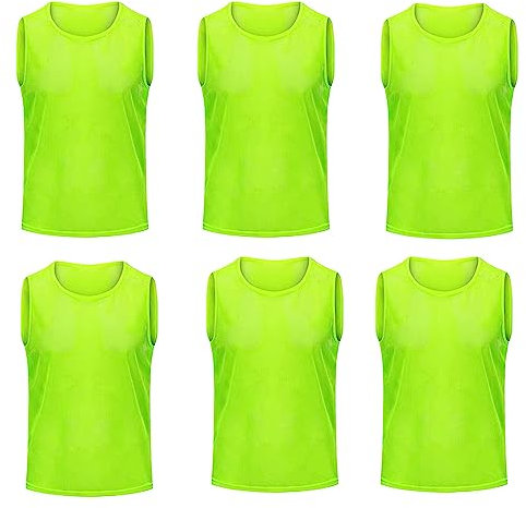 FIBOGOUP Fußball Trainingsweste,Fussball Leibchen Kinder Erwachsene,Fussballtraining Zubehör,Westen fürs Teamtraining (6 Stück, Größe XL 185cm+)