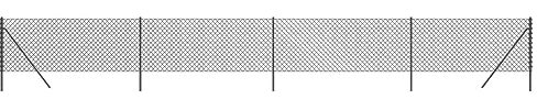vidaXL Chain Link Fence Anthracite - Durable, Galvanized Steel with PVC Coating, 0.8x10m, UV-Resistant, Rustproof, Interlocking Design, Ideal for Property & Animal Enclosures