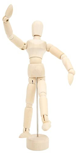 Hölzerne Schaufensterpuppe 14 Modell Holzhände Puppe Figur Skizze Puppe Ornament Holzfigur Comic Manikins (5,5 Zoll großer Holzmann (Standardgröße 14 cm))