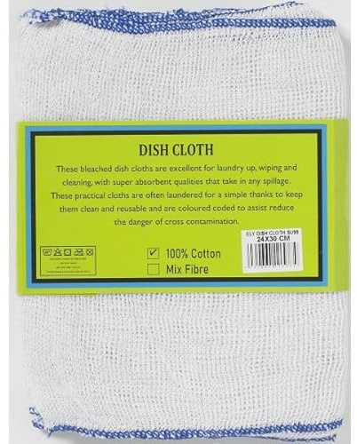 10 pcs Dish Cloth High Absorbent & Quick Dry Ideal for Home & Commerical use (Ely 34 x 28 Cm, Cotton)
