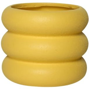 ESTINTENG Cercles givrés abstraits, minimalistes nordiques et colorés, pots de fleurs d'intérieur, salons, chambres, plantes succulentes, pots de fleurs en pot - sablage jaune citron - 14,2 x 14,2 x