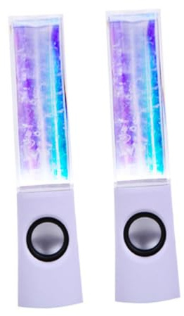Enceinte de Spectacle Lumineux LED Ambiance Noël 3W Plastique Blanc | Haut Parleur Mini, Facile Connexion, Son Clair, Garçon et Filles Bureau Maison, Fontaine à Lumineuse