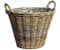 Spetebo Panier à plantes en rotin naturel avec anses – 34 cm – Panier à fleurs en osier tressé avec film – Décoration de jardin – Panier de jardin en osier tressé