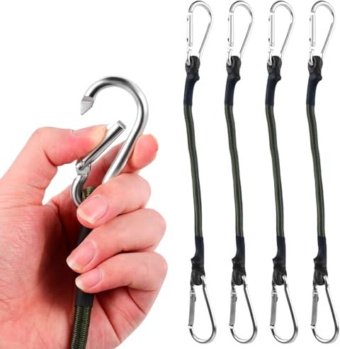6Pcs Spanngummi mit Karabiner: Spanngummi mit Haken(30cm) Gummiseil 8mm Outdoor Bungee Cords, Expander mit Haken für Sonnensegel Tarps Garten Fahrrad Auto Ladung
