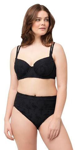 Ulla Popken Bikini con Fenicotteri, Coppe morbide, Ferretto e Coppa D Nero 56 826422100-56