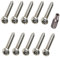 Lot de 10 vis de sécurité à tête bouton 4,8 mm x 50 mm en acier inoxydable Torx anti-vol avec embout de tournevis