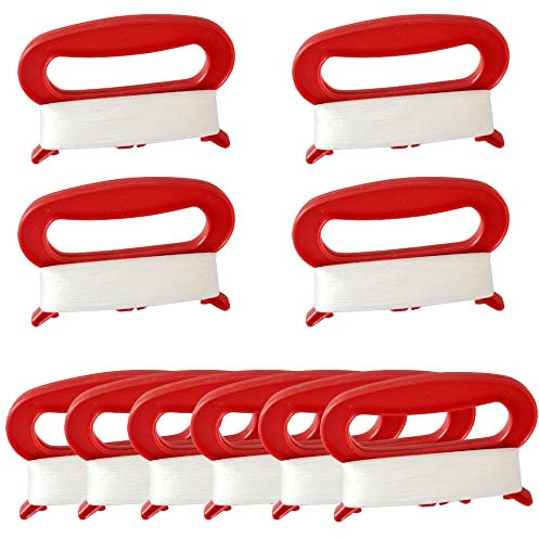 10 Pack Kite String Handle with 98ft Line Red Mini Kite Spool Kite Flying Accessories Kite String Spool for Kids and Adults(L, Width: 11.5CM/4.53 inch)