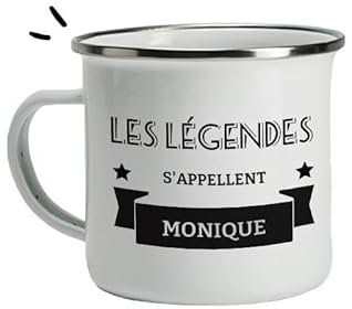 CADEAUX.COM - Mug Émaillé Légende Personnalisé Pour Une Monique - Personnalisé - Message Personnalisable - Cadeau Anniversaire Monique - Cadeau Femme