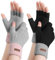 FCHUI Winter Fingerless Gloves - Women Warm Knit Half Fingers Mittens Thermal Fingerless Gloves Ladies Half Fingers for Running Sking (Black+Grey)