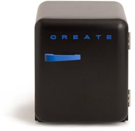 CREATE / RETRO FRIDGE 50 COBALTO/Frigorífico negro maneta azul cobalto / 85W, minibar, un estante, diseño retro, 50 cm, dos repisas, capacidad de 48L, bajo consumo, 50x44x49,8 cm