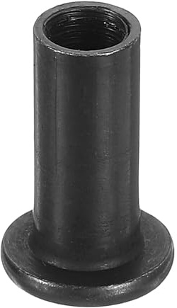sourcing map M6 T-nuts, 10pcs Carbon Steel Hex Socket Head Insert Nut Screw Post Sleeve Nut for Furniture 18mm Height, Black