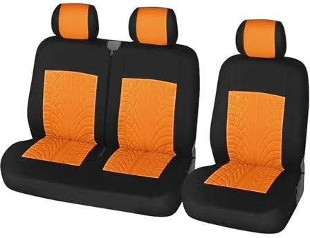 IUKMR Sitzbezüge Auto Für Opel Für Movano Für Vivaro Universal 2+1 Sitzbezüge Autositzbezüge Schutz Für Transporter/Van Universal Autoplanen Sitzbezüge Auto Set(ORANGE)