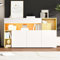 Aurofurz LED Sideboard Breite 140cm, Multifunktionales Sideboard,Kommode, Highboard,Luxuriöses Sideboard für Wohnzimmer, Eckschrank für Flur, Schrank für Schlafzimmer