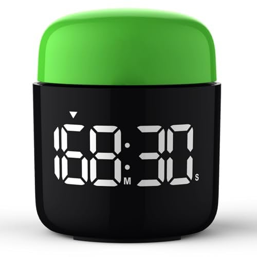 Tisch-Timer-Stoppuhr, großes LED-Display, einfache manuelle Drehung, Countdown & Up, einstellbare Lautstärke und Helligkeit, einfach für Kinder, Vintage, kein Ticken, Zeitmanagementuhr, lauter Alarm