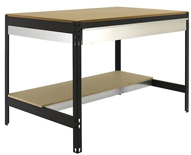 PRORGEAL Werkbank Buffalo mit Schubfach | HxBxT 84x120x61cm | Traglast 600kg | Anthrazit | Werktisch Arbeitstisch Werktisch