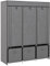 I0I&I0I Stoffschrank Faltbar mit Reißverschluss, Kleiderschrank aus Vliesstoff, Garderobenschrank mit 2 Kleiderstangen, 5 Fächern & 3 Schubladen, Stahlrahmen (Dunkelgrau, 125x43x162,5 cm)