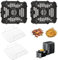 Ninja Air Fryer Pan Set, 2 Pack Grill Rack & Tray Compatibility with Ninja SL401 Double Stack Air Fryer, Non-Stick, Dishwasher Safe, Ninja Replacement Parts