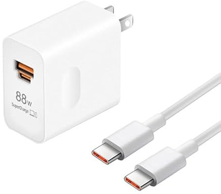 88W Supercharge Schnellladegerät für 200 Pro 400 pro| 2 Port USB C USB Ladegerät Supercharge mit 1m 6A USB-A Kabel Kompatibel mit Magic7 Pro 7Lite 6Lite 6Pro X6b 200 Lite Pad X8a 9