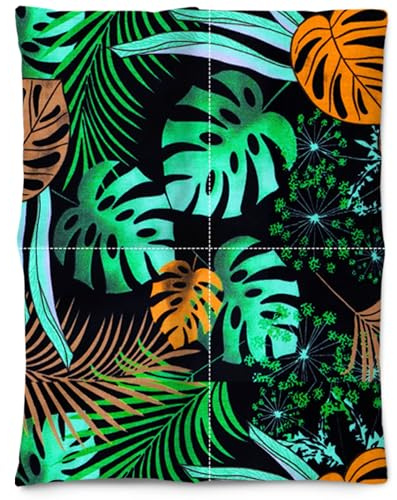 Amilian Kirschkernkissen 30x23 cm - Wärmekissen; Kältekissen mit 100% Kirschkernen - Körnerkissen für Mikrowelle - ideal für Nacken, Schulter, Rücken und Alltag - Palme Senfgelb