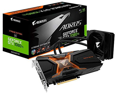 Gigabyte GV-N108TAORUSX W-11GD Nvidia AORUS GeForce GTX 1080 Ti Waterforce Xtreme Edition 11G PCI Express Graphics Card - Black