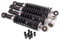 Stoßdämpfer Set 240mm + 260mm Tieferlegung Simson KR51 / 51/1 / 51/2 – 5-fach verstellbar – inkl. Reduzierhülsen – Set vorne & hinten – schwarz – für 8 & 10 mm Bolzen